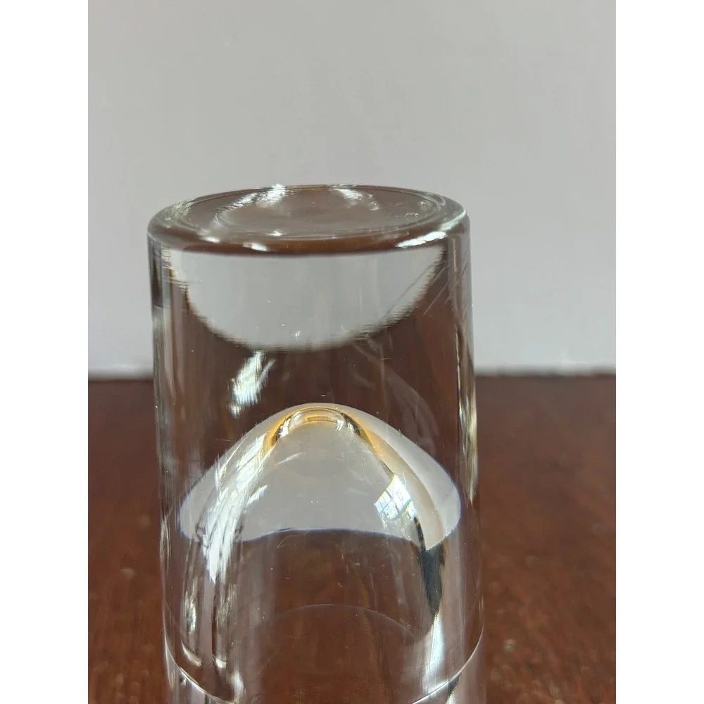 Set of 3 Bullet‎ Glasses Heavy Base Teardrop Bubble Clear Glass Barware 4.25